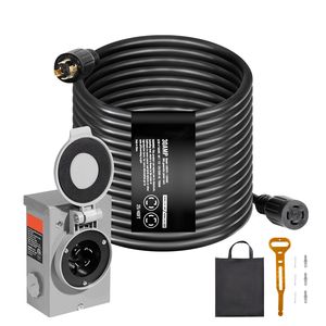 Kit di Ricambi per Generatore 30 Amp, Scatola di Ingresso Alimentazione 25 FT e Cavo di Prolunga Elettrica NEMA L14 30P/L14 30R STW 10 AWG per Generatori - Product Image 1