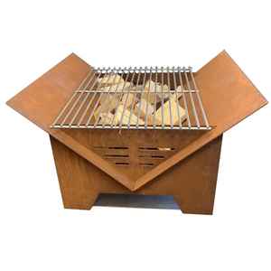 Skies Trader - Brasero de Metal Cuadrado Moderno para Exteriores, Parrilla para Asar, Calentador de Patio a Gas Natural, Brasero para Jardín, Patio Trasero, Camping y Cocina - Product Image 1