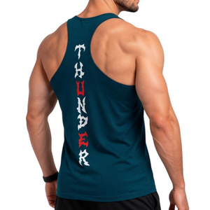 Solid Color Breathable Tank Top Custom Logo Ribbed Vests Knitted Fitness Gym Stringer <b>Singlet</b> <b>for</b> <b>Men</b> training workout session - Product Image 2