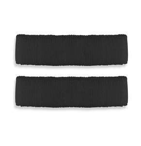 Bandeau de sport en coton noir antidérapant, 4,5 cm de large, couleur unie, tricoté, ajustement universel pour l'exercice, le fitness et toutes les saisons - Product Image 1
