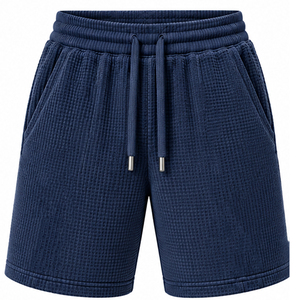 Shorts en tricot gaufré personnalisés pour hommes, décontractés, pour l'été, la gym, avec taille élastique et cordon de serrage, pour le fitness, l'entraînement, le sport - Product Image 1