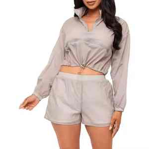 Conjunto de Pantalones Cortos Deportivos para Mujer, con Logotipo Personalizado, Cortavientos, Transpirable, Ropa Urbana de Nailon, Tallas Grandes, Venta al Por Mayor, Primavera 2026 - Product Image 6