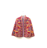 Veste d'hiver pour femme en velours brodé floral Suzani, faite à la main, ethnique, bohème, avec doublure en coton, finition élégante, idéale pour les festivals