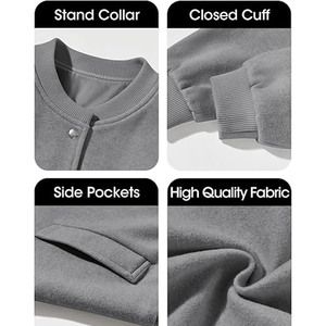 Women Cropped Bomber Jacket Streetwear Varsity Coat Custom Embroidery Supplier USA - Product Image 6