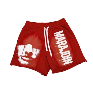 Shorts pour hommes, vêtements de sport d'été, shorts avec strass, séchage rapide, jogging, style délavé à l'acide, style hip hop pour hommes - Product Image 1