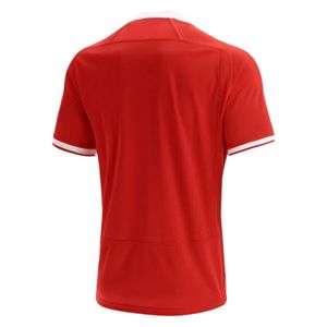 Maillot de rugby rayé rouge à manches courtes, tenue de sport, uniforme d'équipe, vêtements athlétiques, design imprimé, pour entraînement et matchs en extérieur - Product Image 2