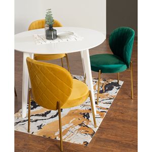 Set da Pranzo Contemporaneo Amoa 5 Pezzi, Tavolo Rotondo Bianco e 4 Sedie per Sala da Pranzo Moderna - Product Image 3