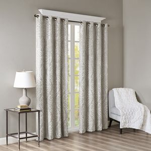 Jacquard damasco lavorato a maglia Total Blackout con occhiello pannello per tenda - Product Image 3
