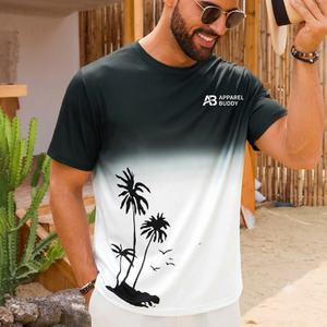 Camiseta de Manga Corta Casual para Hombre, Marca AMY, 100% Algodón, Corte Regular, Lisa, con Logotipo Personalizado al por Mayor - Product Image 1