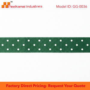 ริบบิ้นโกรเกรนลายจุดสีเขียวขาวขนาด 6 มม. ขายส่ง สำหรับทำเครื่องประดับผม บรรจุภัณฑ์ของขวัญ งานฝีมือเย็บปักถักร้อย โบว์ติดผม - Product Image 6