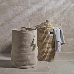 Seagrass <b>white</b> Polyester <b>Basket</b> Laundry Handmade <b>Storage</b> <b>Basket</b> Wholesale eco-friendly Made in Viet Nam - Product Image 4