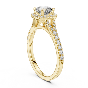 Anillo HALO con Diamante Cultivado en Laboratorio de 1 Quilate, Económico, Oro Amarillo de 18 Quilates, Chapado en Rodio de Lujo, Corte Brillante Certificado, Regalo de San Valentín - Product Image 2