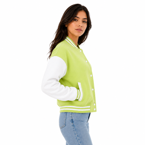 stylish <b>varsity</b> <b>jacket</b> for women featuring soft fabric a relaxed fit and fashionable details for comfortable everyday wear - Product Image 4