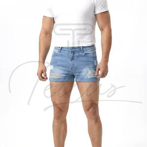 Shorts en jean pour hommes OEM en gros, respirants, séchage rapide, longueur genou, fermeture boutonnée, tendance, grandes tailles, été, noir, gris, décontractés - Product Image 5