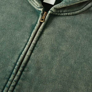 Custom <b>Vintage</b> Acid Wash Hoodie <b>Oversized</b> Heavy Cotton Zip Up Mineral Wash <b>Sweatshirt</b> High Quality Streetwear Unisex Hoodie - Product Image 3