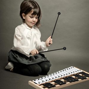 Xilofono Glockenspiel a 27 note con 2 bacchette in gomma, strumento musicale giocattolo - Product Image 5