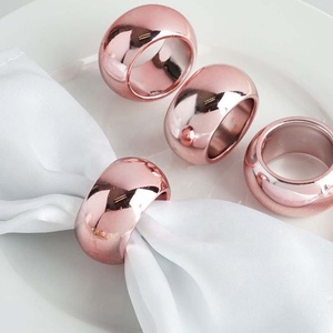 Plaqué or forme carrée design moderne rond de serviette vaisselle accessoires décoratifs rond de serviette - Product Image 3
