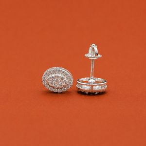 Round Halo Moissanite <b>Earrings</b> for Women, Sterling Silver S925 Studs with Diamond Style Detail <b>Fine</b> Jewelry Gift - Product Image 3