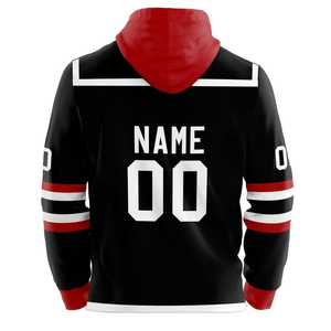 Sudadera con Capucha Personalizada de Hockey sobre Hielo, Sudadera Unisex con Rayas para Equipo Escolar, Impresión por Sublimación con Tela Tackle Twill 100% - Product Image 1