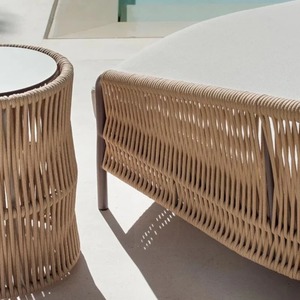 New Commercial Aluminum Daybed With Side <b>Table</b> Woven Rope Comfortable Waterproof Cushion For Outdoor, Park & Patio - Anjani - Product Image 4