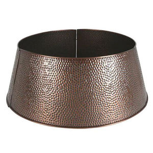 Falda Decorativa para Árbol de Navidad con Diseño Floral Intenso, Acabado Cobre Antiguo, de Metal Galvanizado Impreso de Lujo, 27x10 Pulgadas - Product Image 5