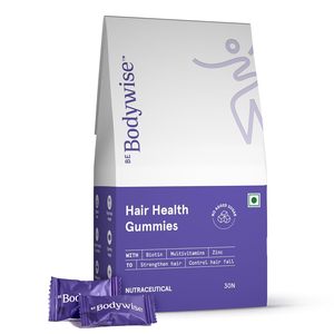 Gummies capillaires à la biotine Be Bodywise |   Pack de 30 jours |   Avec biotine, zinc, acide folique, fibres et multivitamines - Product Image 1