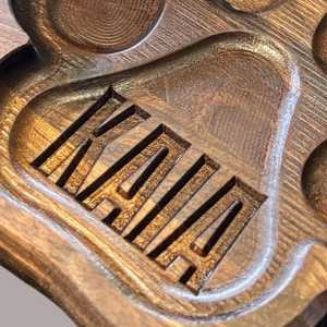 Wooden Paw Shape Serving <b>Plate</b> Custom Engraved With <b>Name</b> and Logo Handmade Novelty Dish For Table Or Home Decor - Product Image 3