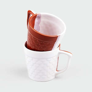 Luxury Red and White Fish Scale Ceramic <b>Tea</b> <b>Cup</b> <b>Set</b> Modern Design Durable 200ml Espresso <b>Cups</b> for Afternoon <b>Tea</b> - Product Image 1