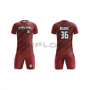 Custom Unisex Adult Soccer Jersey Set Football Shirts Breathable Short Sleeve V-neck High Quality Eco-Friendly 100% Polyester - Product Image 6