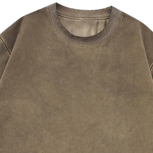 T-shirt Oversize Long Uni 100% Coton Streetwear Personnalisé avec Logo Avant Manches Courtes Col Rond 220g Vierge OEM - Product Image 3