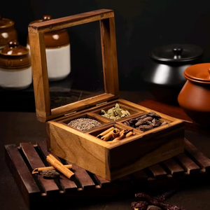 Wooden Storage <b>Box</b> for Kitchen Use Wood Masala Spice <b>Box</b> With Storage - Product Image 1