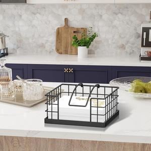 Support de serviettes en gros avec grille ouverte carrée pour ustensiles de cuisine, distributeur en vrac - Product Image 1