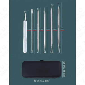 Premium 6 Piece Stainless Steel Acne Blackhead Extractor Kit with Custom Logo Professional Pore Cleaner Tools - Product Image 2