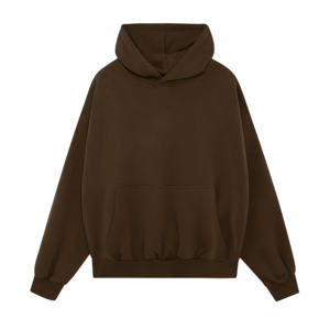 เสื้อฮู้ดผู้ชายสีน้ำตาลล้วน ผ้าเฟรนช์เทอร์รี่ แขนยาวทรงปกติ สไตล์ฤดูใบไม้ร่วง ไม่บุซับใน ผ้าถักย้อมสีพื้น - Product Image 1