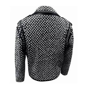 Blouson en cuir style rock punk à col montant de haute qualité pour homme 2026 – Élégant, enduit, style motard, personnalisable avec fermeture éclair avant - Product Image 6