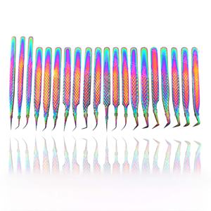 Pinces à cils courbes et droites multi-ensembles de haute précision, outils professionnels pour extensions de cils, en acier inoxydable pour les artistes de salon - Product Image 1