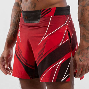 กางเกงชกมวย MMA สีดำสำหรับผู้ชาย ผ้าโพลีเอสเตอร์ 100% ระบายเหงื่อได้ดี กางเกงสำหรับต่อสู้ศิลปะการต่อสู้แบบผสมผสาน ทรงปกติ - Product Image 5