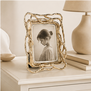 Cadre photo en métal de luxe, abstrait, branche dorée, cadre moderne en alliage d'aluminium pour la maison, le salon, l'hôtel. - Product Image 2