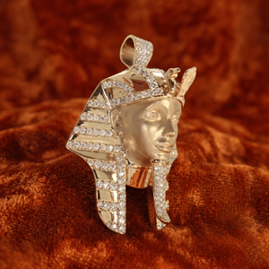 Collar con Colgante de Cabeza de Faraón con Incrustaciones de Moissanita para Hombre y Mujer, Estilo Hip Hop, Joyería de Lujo Dorada, Regalo - Product Image 2