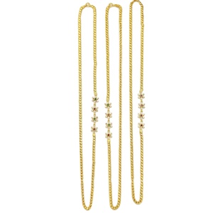 Collares de Cadena con Piedras de Circonita Cúbica Chapados en Oro Micro de Latón y Oro de 14K/18K/24K al por Mayor para Mujer - Product Image 2