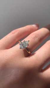 1.75 Carat Pear Cut Lab Grown Diamond Gold Engagement <b>Ring</b> for Women | Hidden Halo <b>Solitaire</b> Wedding Anniversary <b>Ring</b> | Luxury - Product Image 2