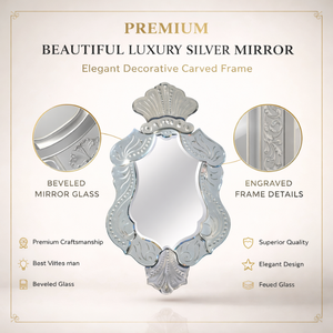 Espejo de Pared Barroco Veneciano Ornamentado |   Espejo Decorativo Antiguo con Marco Tallado para Sala de Estar y Decoración de Interiores - Product Image 5