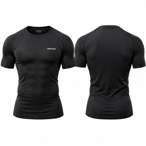 <b>Men</b> <b>Compression</b> T <b>Shirt</b> Black Short Sleeve Athletic Gym Training Sportswear Custom Logo Fitness Running Workout <b>Shirt</b> - Product Image 1