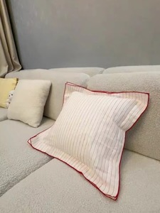Funda de Almohada Cuadrada a Rayas con Cierre de Sobre, Transpirable, Estilo Clásico, para Uso Doméstico - Product Image 2
