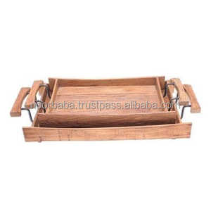 Noor Baba ถาดเสิร์ฟไม้งานฝีมือตามธรรมชาติสำหรับบ้านหรือโรงแรม - Product Image 1