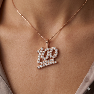 Collar con Colgante de Oro Sólido de 10K Chapado en Rodio, Personalizado con Número de la Suerte, Fecha Conmemorativa, Diamante Natural, Estilo Hiphop, Unisex, Regalo - Product Image 2