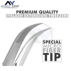 Juego de 5 Pinzas para Pestañas con Agarre de Diamante, Pinzas Profesionales de Acero Inoxidable para Extensiones de Pestañas, Color Plateado - Product Image 4