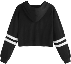 <b>Womens</b> <b>Zip</b> <b>Up</b> Crop Hoodie Cotton Blend Soft Fleece Short Hooded Sweatshirt Relaxed Streetwear Top Custom Blank Casual Gym - Product Image 2