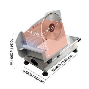 Máquina Cortadora de Carne Eléctrica de 6.7 Pulgadas y 150W, Certificación ETL, Dos Cuchillas SUS420, Grosor Ajustable de 0-0.6 Pulgadas, Picadora y Cortadora de Carne - Product Image 5