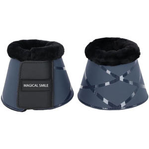 Protège-tibias pour chevaux de haute qualité, matériau très résistant, bord supérieur en fausse fourrure, rembourrage doux à l'intérieur, protège-tibias. - Product Image 4